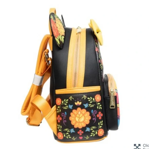 Loungefly Minnie Mouse Dia de los Muertos Sugar Skull Mini-Backpack - Picture 8 of 9